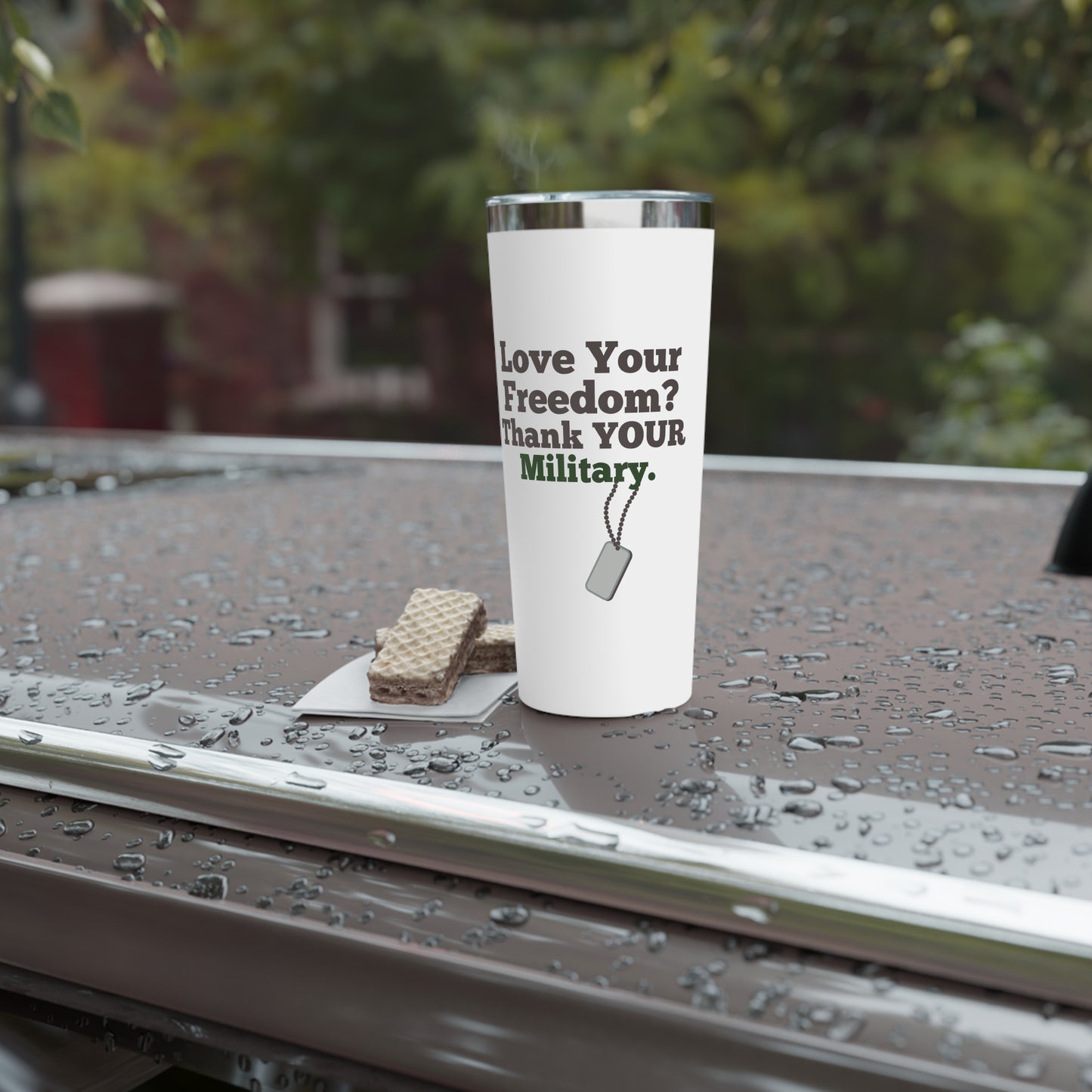 LOVE Your Freedom, Thank Your Military Copper Insulated Tumbler, 22oz