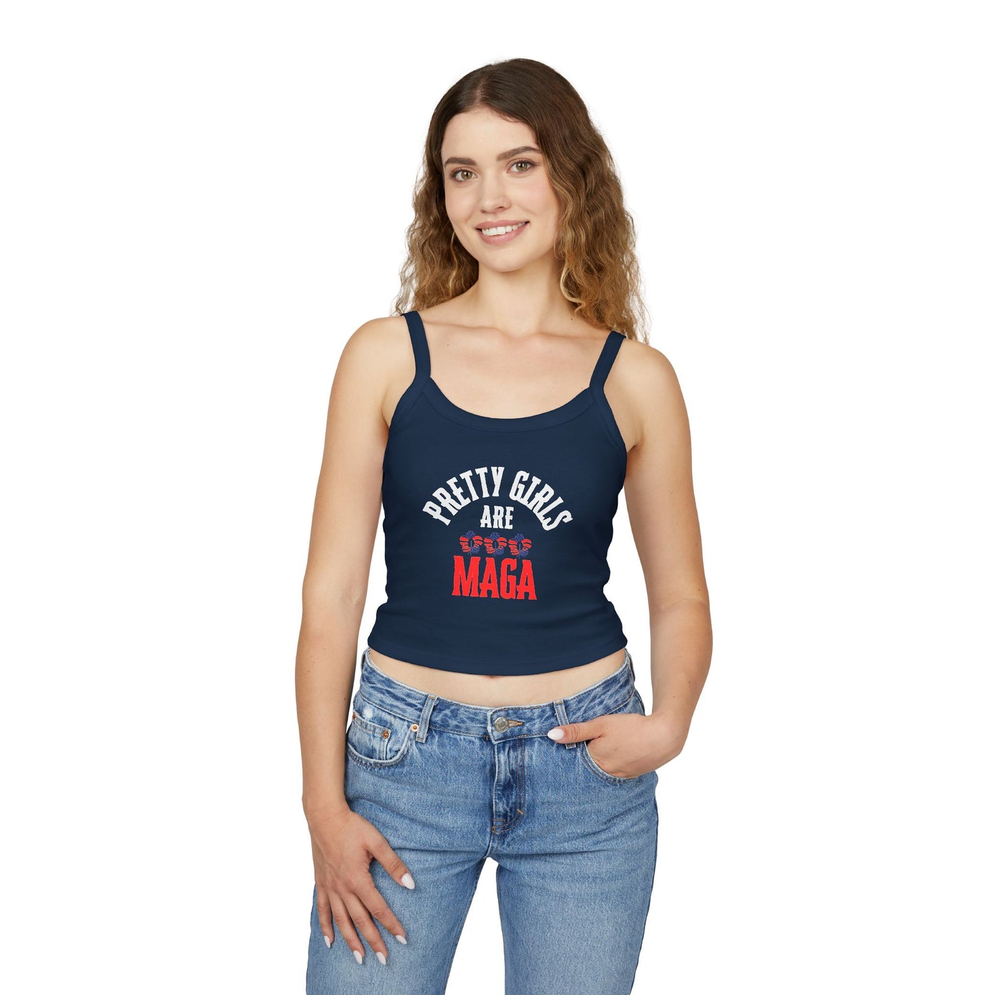 Pretty Girls Are MAGA Spaghetti Strap Tank Top