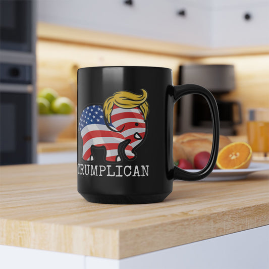 Trumplican Coffee or Tea Black Mug, 15oz