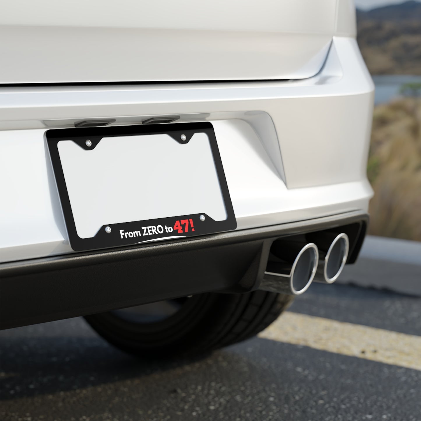 From ZERO To 47 Metal License Plate Frame