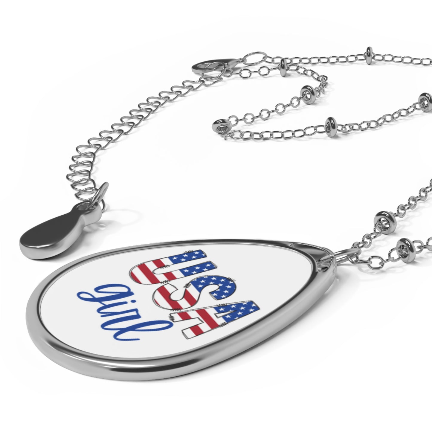 USA Girl Darling Oval Necklace
