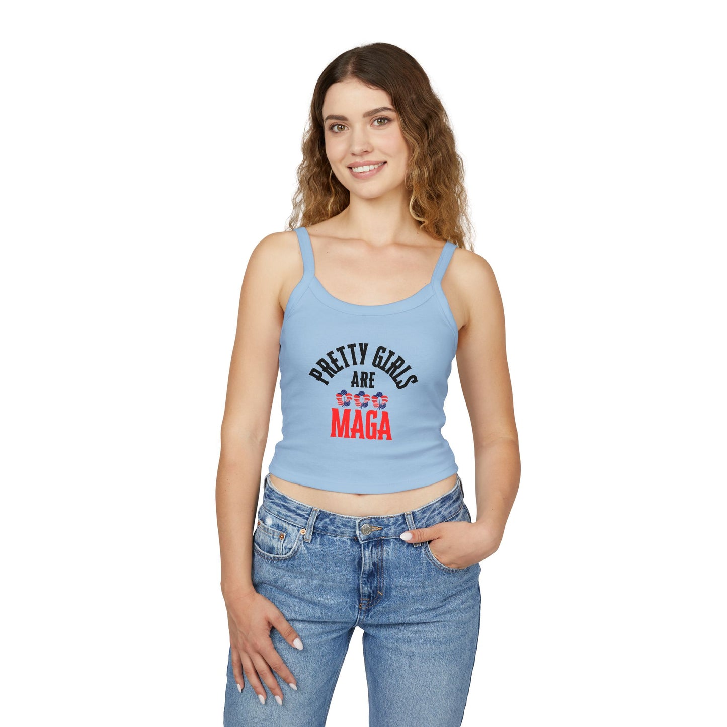Pretty Girls Are MAGA Spaghetti Strap Tank Top