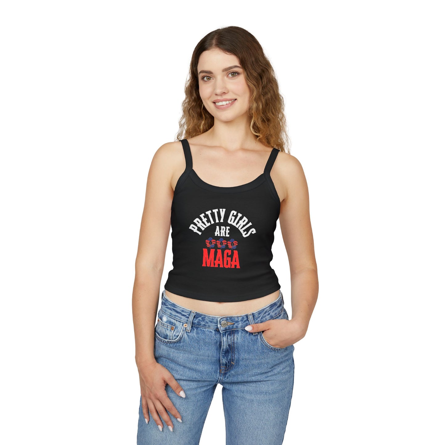 Pretty Girls Are MAGA Spaghetti Strap Tank Top