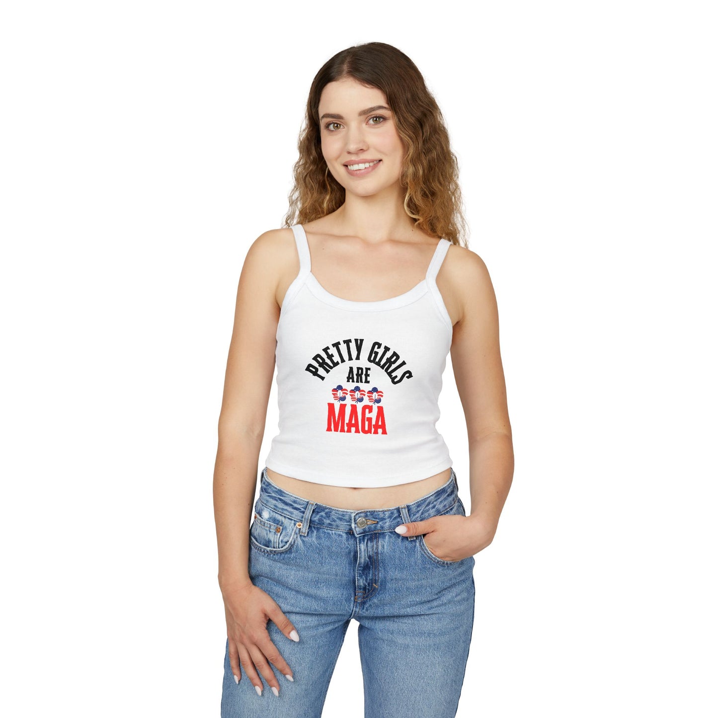 Pretty Girls Are MAGA Spaghetti Strap Tank Top