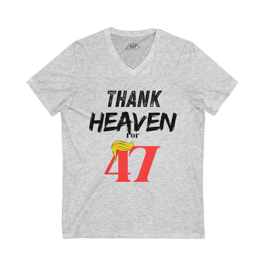 Thank Heaven For 47 V-Neck Tee Light