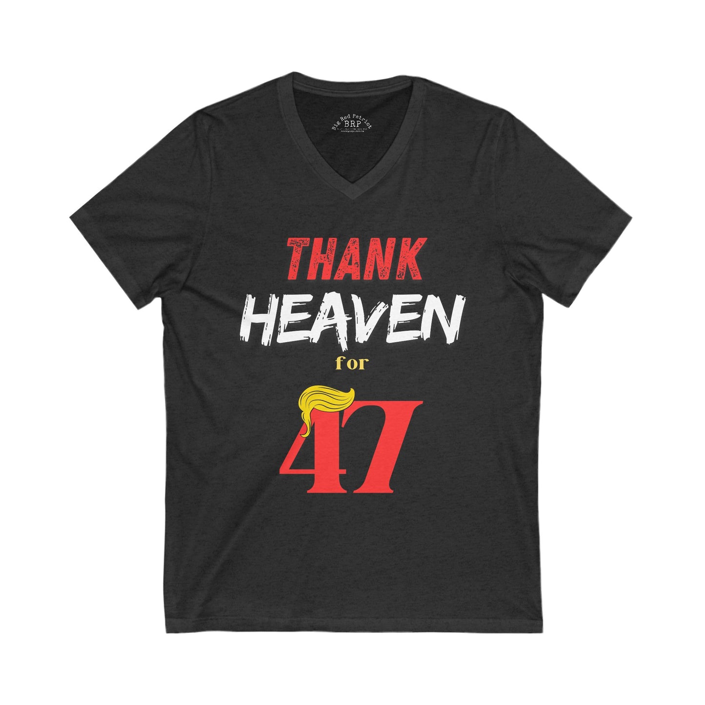 Thank Heaven For 47 Short Sleeve V-Neck Tee Dark