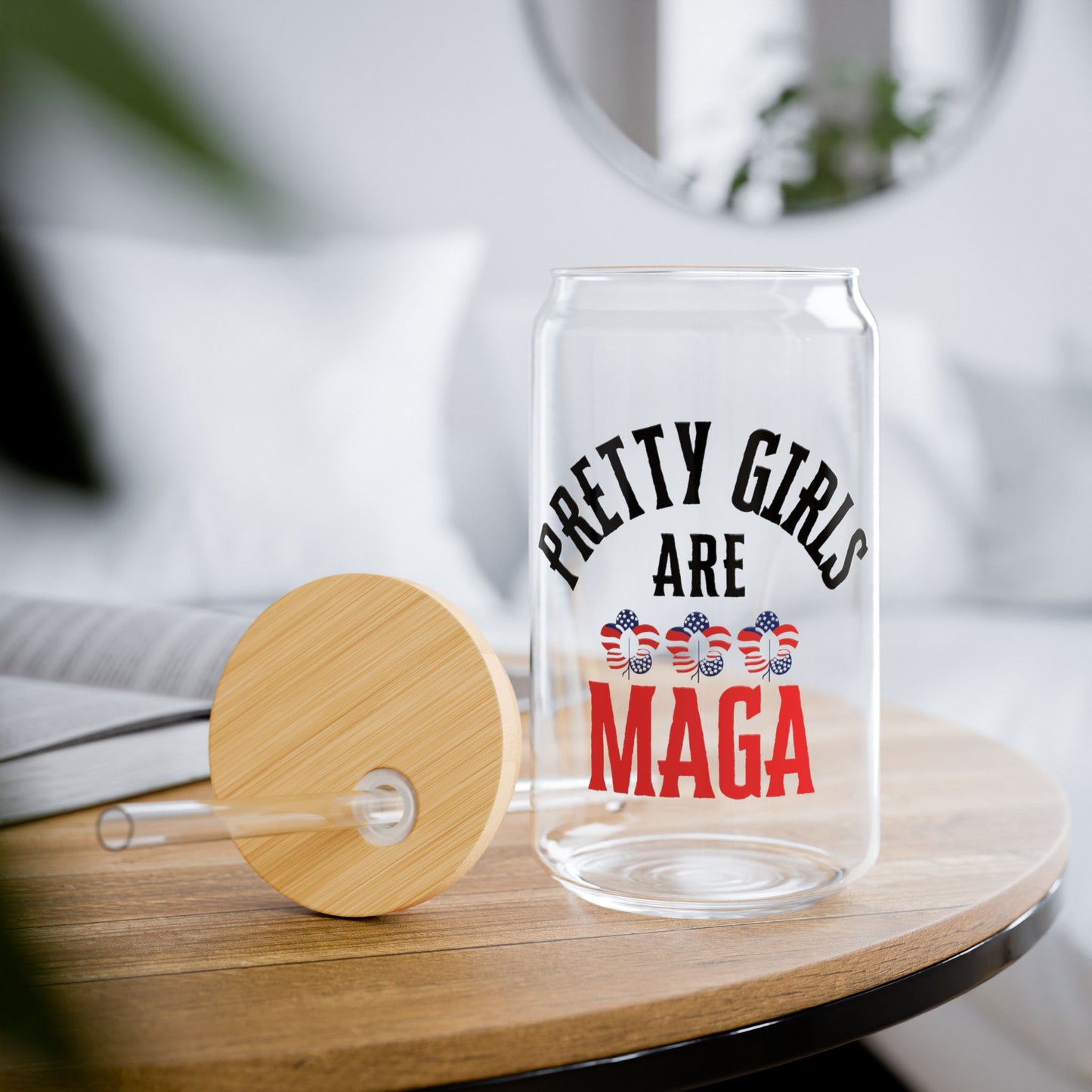 Pretty Girls Are MAGA Sipper Glass, 16oz