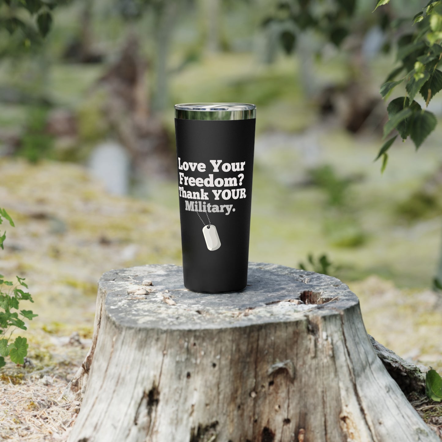 LOVE Your Freedom, Thank Your Military Copper Insulated Tumbler, 22oz, Red/Black