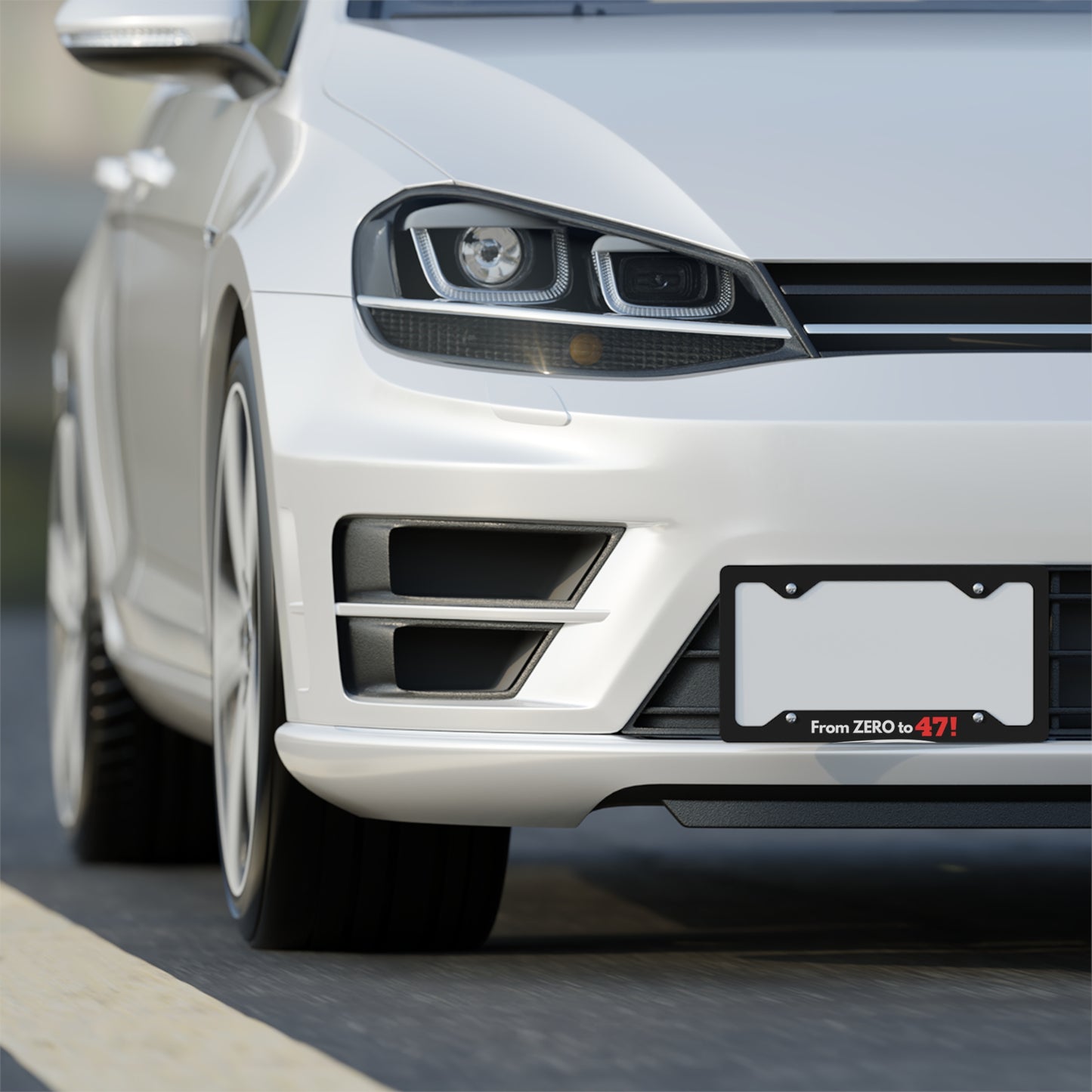 From ZERO To 47 Metal License Plate Frame