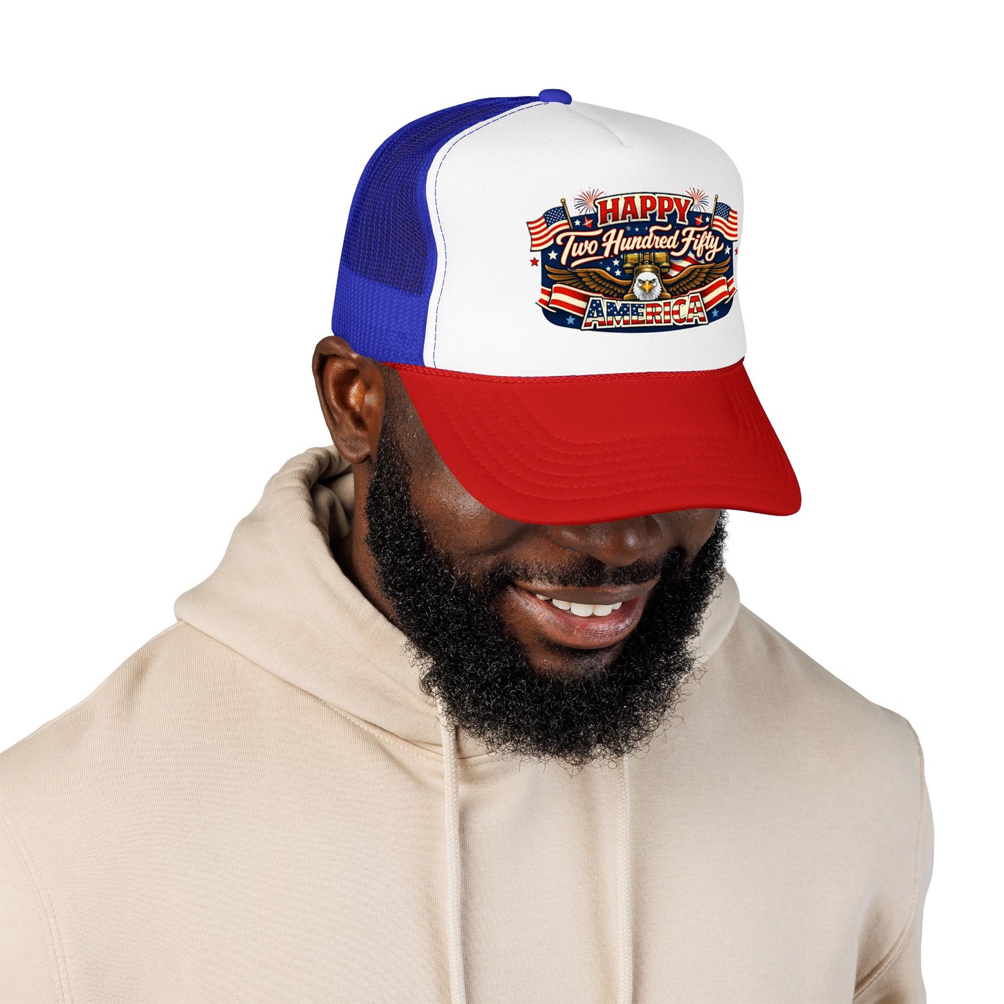 Happy Two Hundred Fifty America! Foam Trucker Hat
