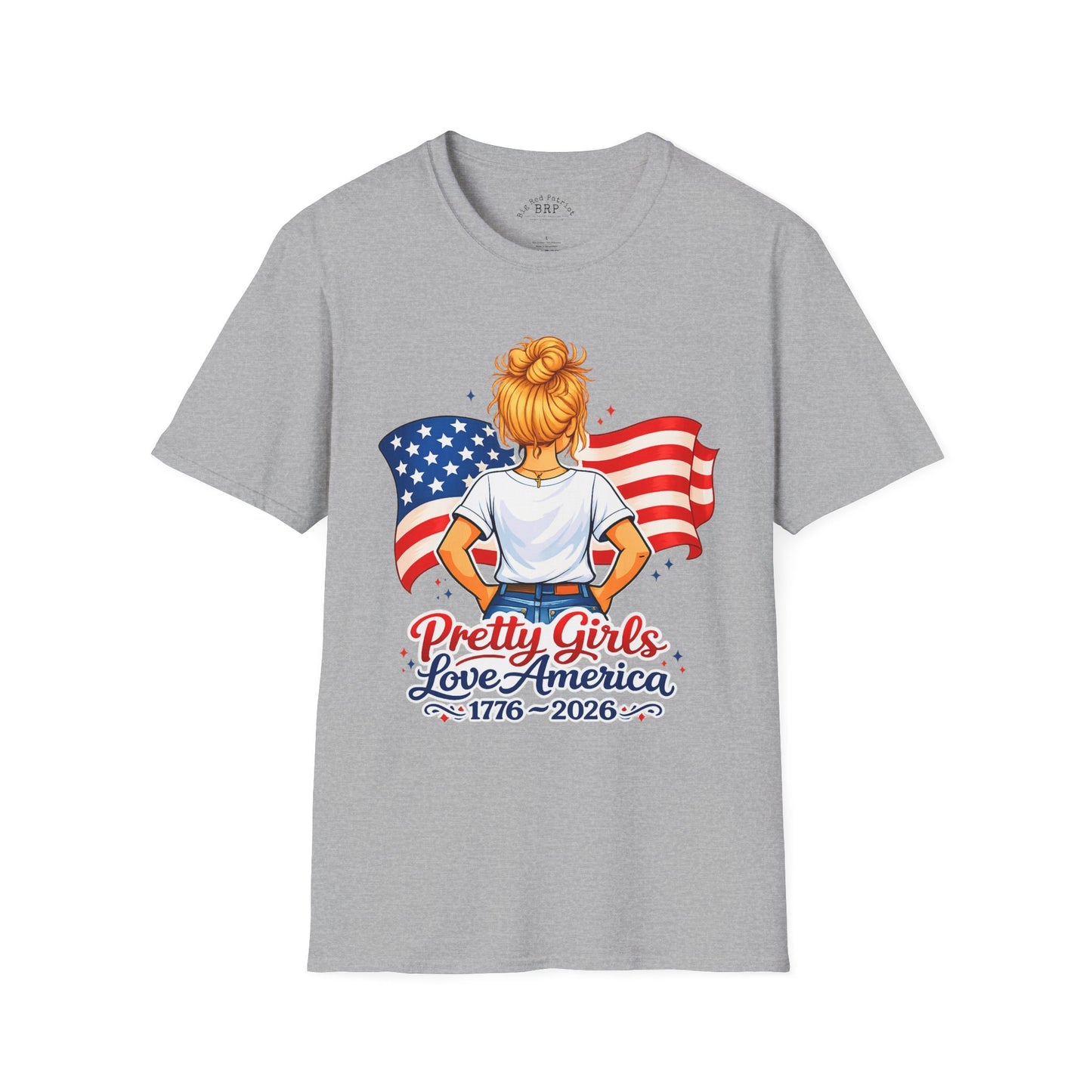 Pretty Girls Love America Softstyle Tee - Golden Blonde (Light Tees)