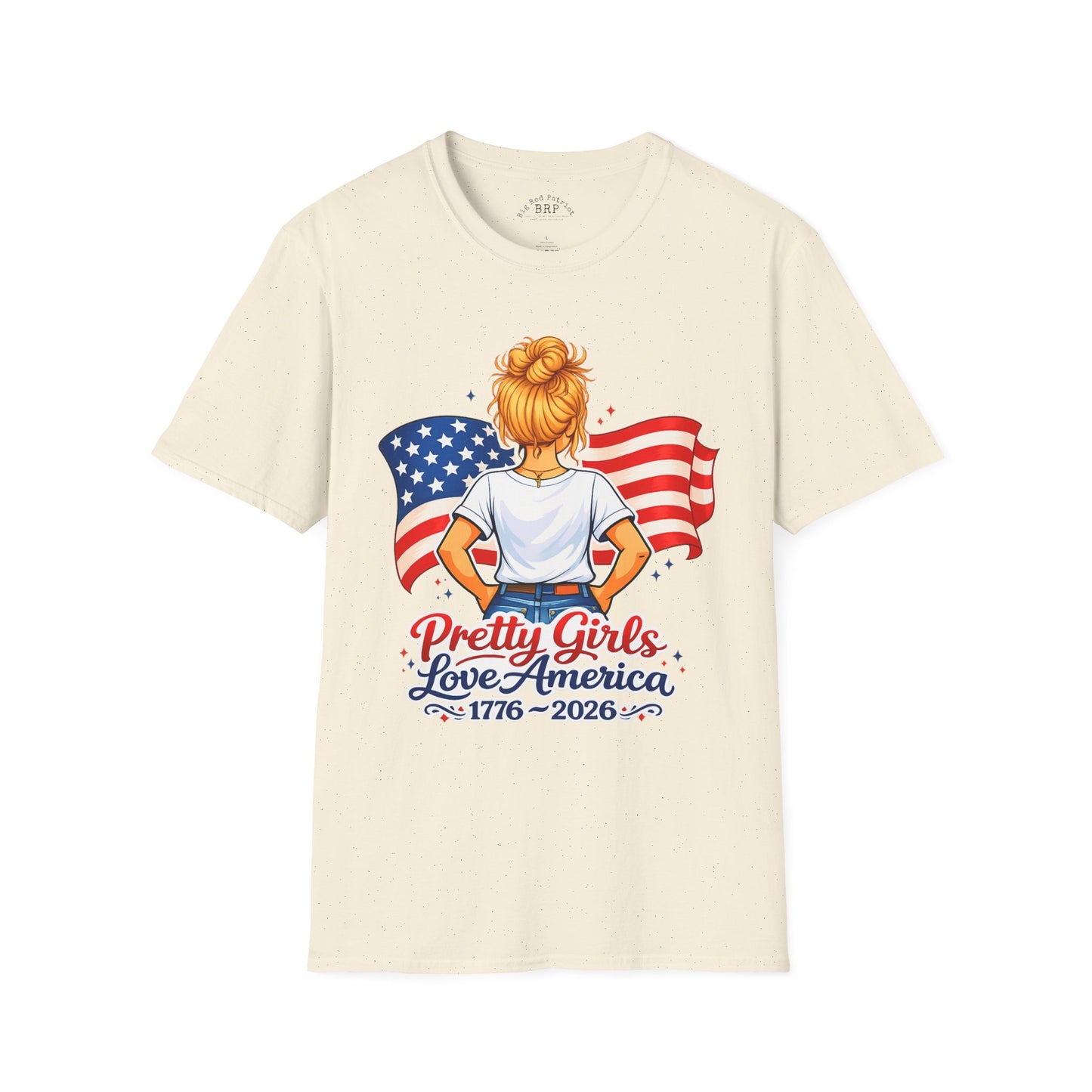 Pretty Girls Love America Softstyle Tee - Golden Blonde (Light Tees)