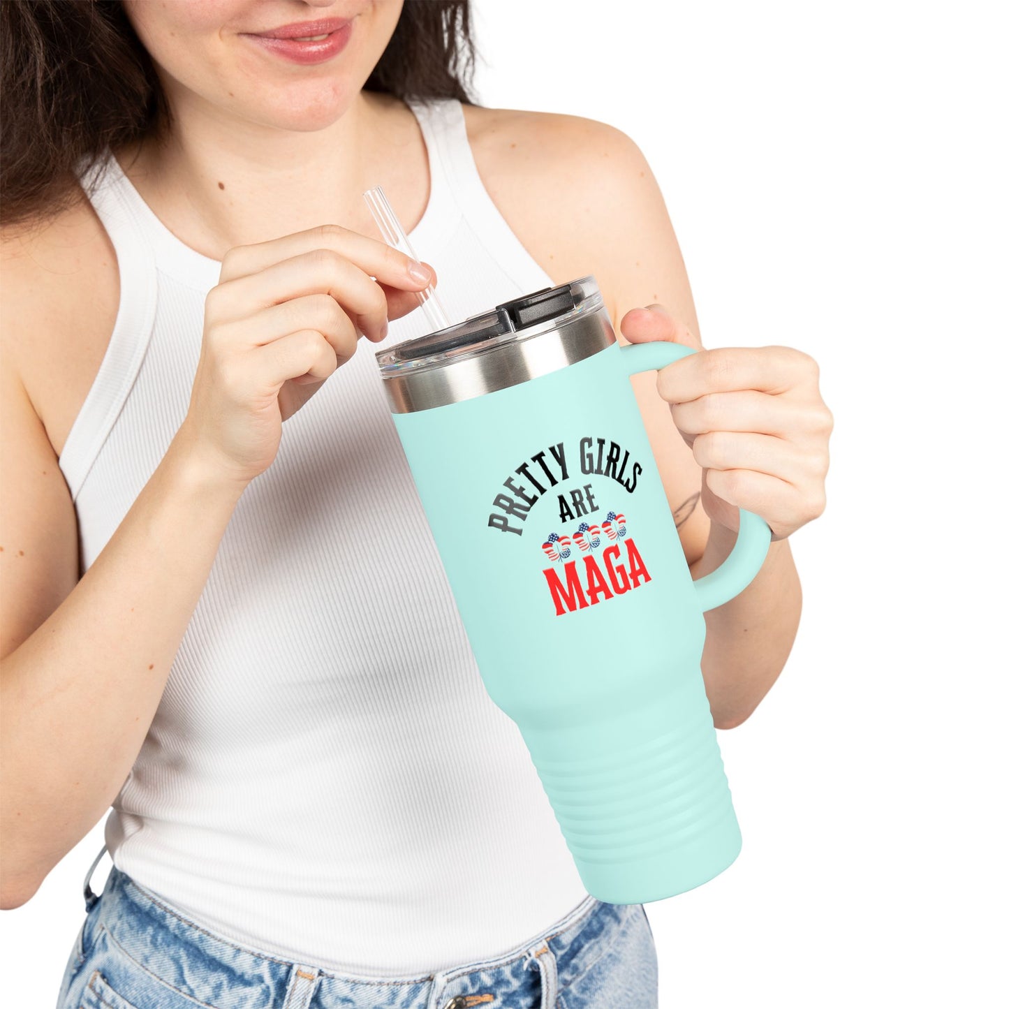 Pretty Girls Are MAGA Stainless Steel Mug, 40oz