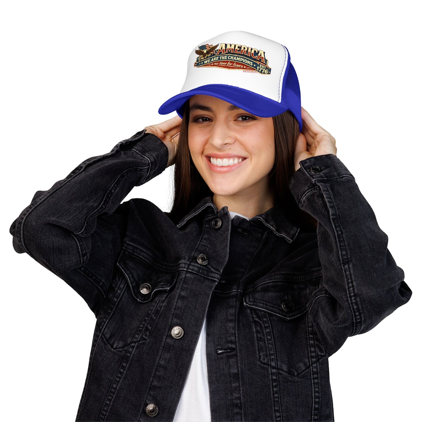 America We Are The Champions Patriot Trucker Cap