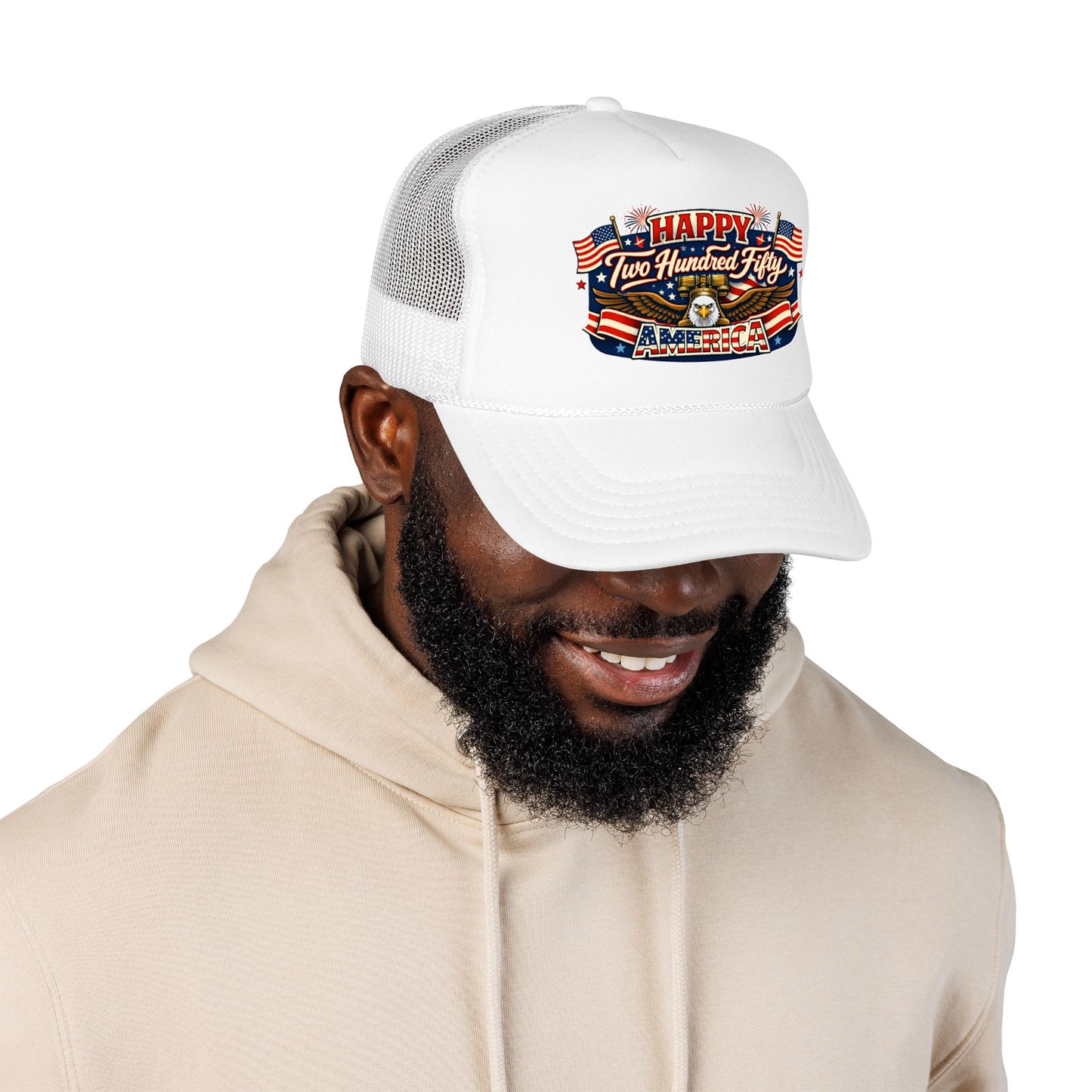 Happy Two Hundred Fifty America! Foam Trucker Hat