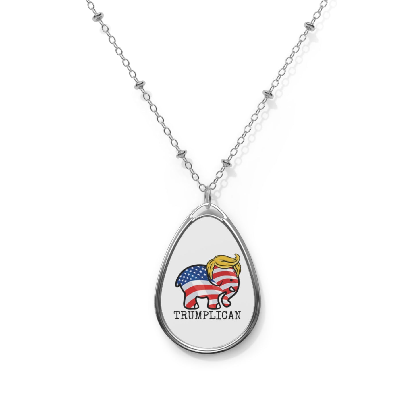 Trumplican Oval Pendant Necklace