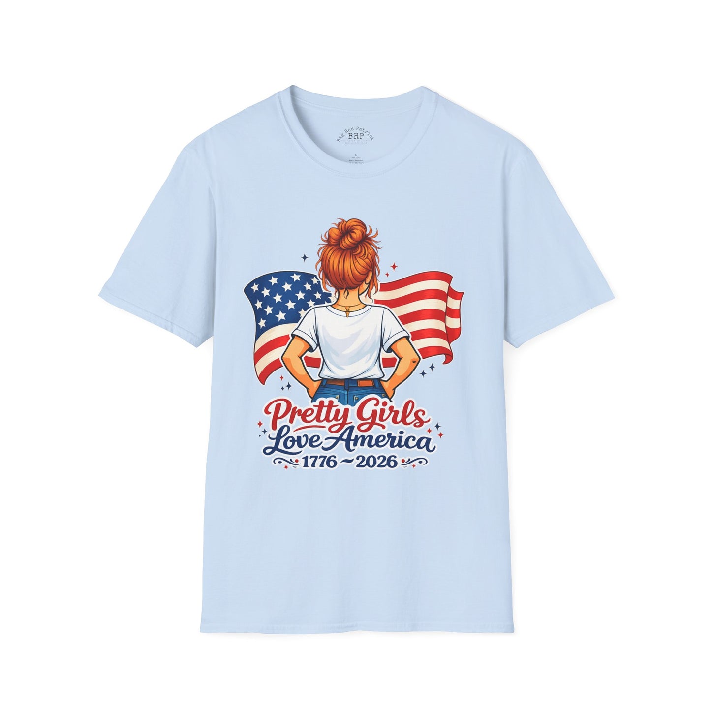 Pretty Girls Love America Softstyle Tee Redhead (Light Tees)