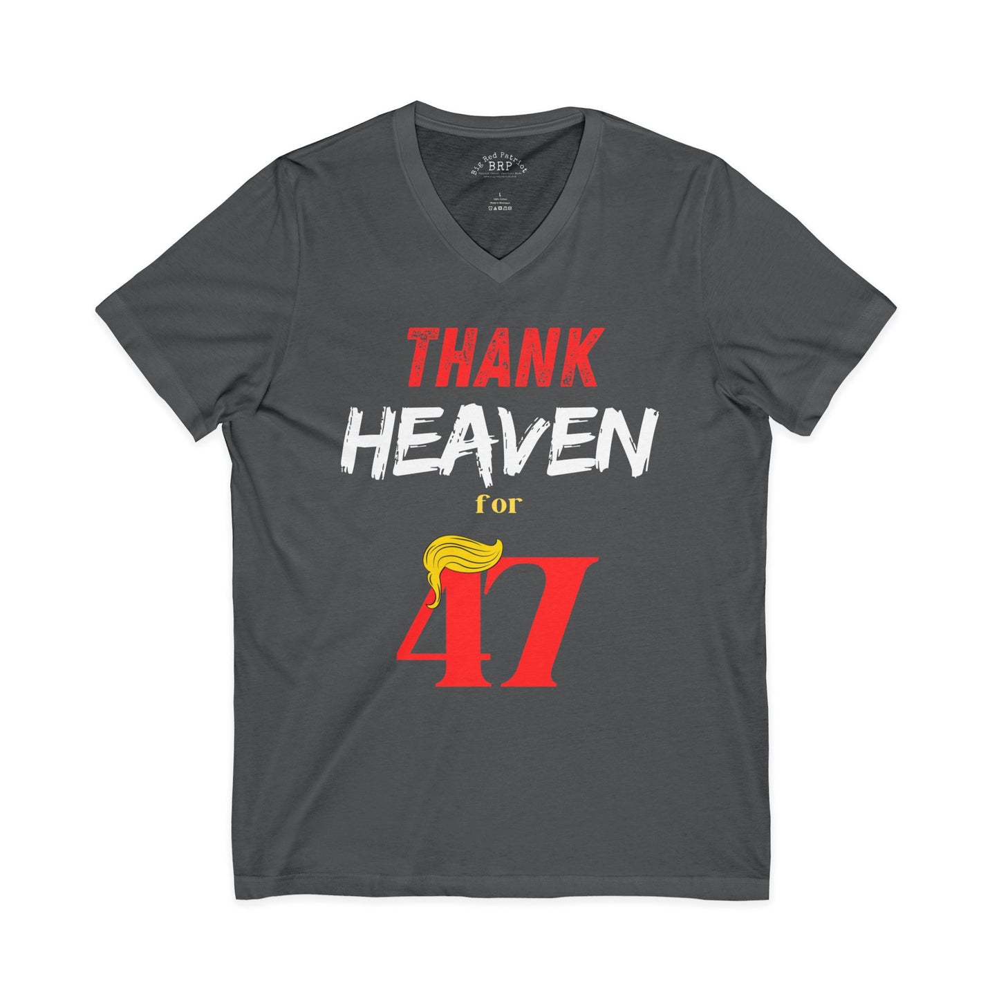 Thank Heaven For 47! Dark Short Sleeve V-Neck Tee