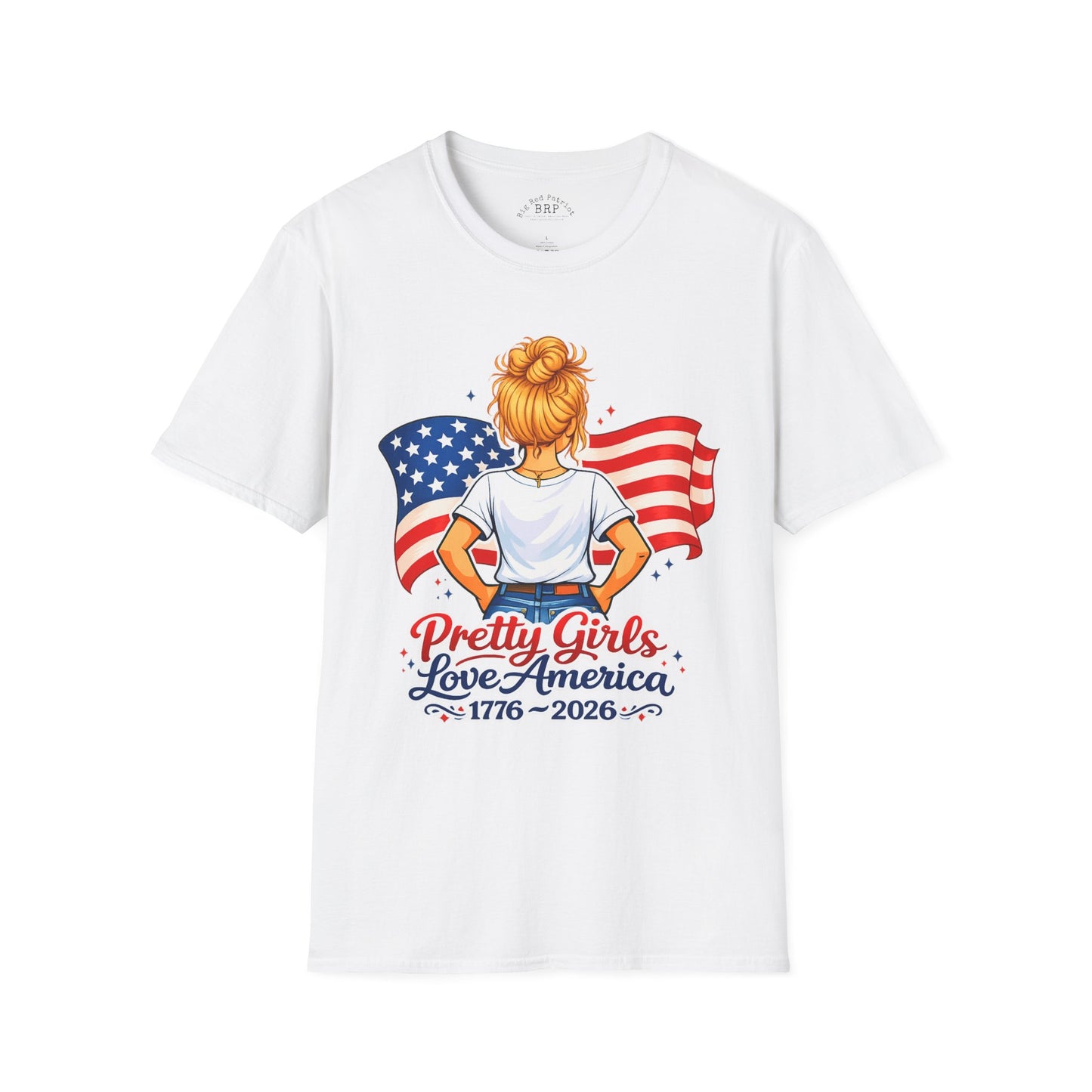 Pretty Girls Love America Softstyle Tee - Golden Blonde (Light Tees)