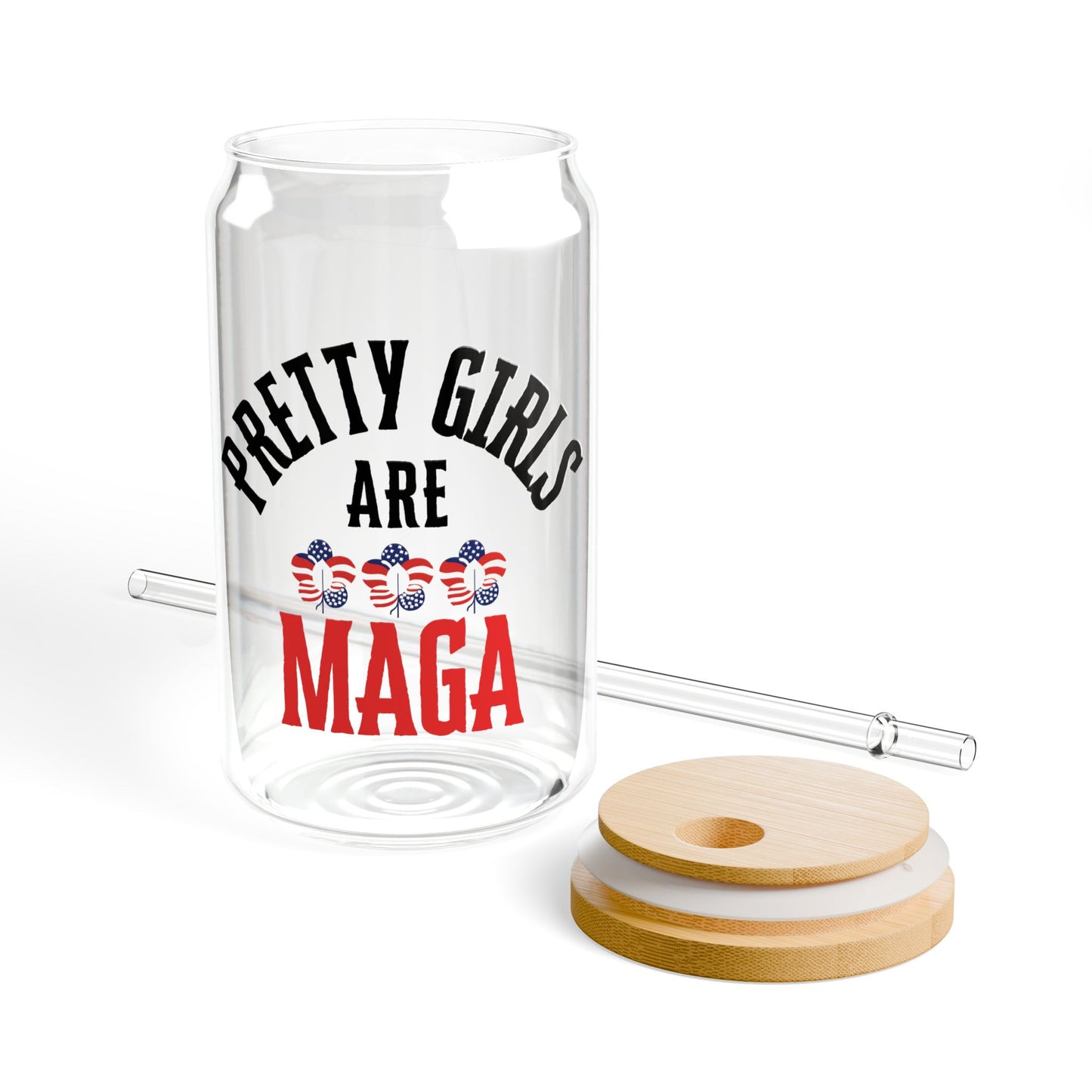 Pretty Girls Are MAGA Sipper Glass, 16oz