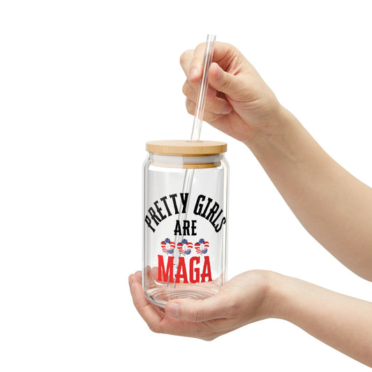 Pretty Girls Are MAGA Sipper Glass, 16oz