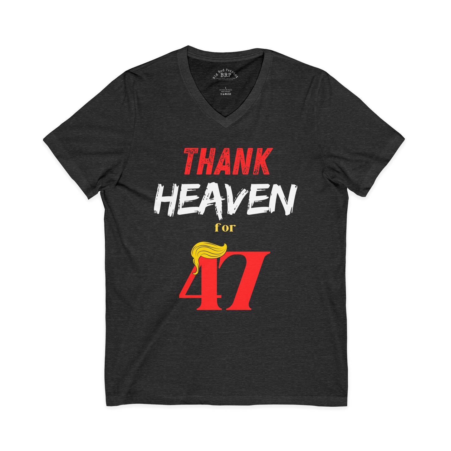 Thank Heaven For 47! Dark Short Sleeve V-Neck Tee