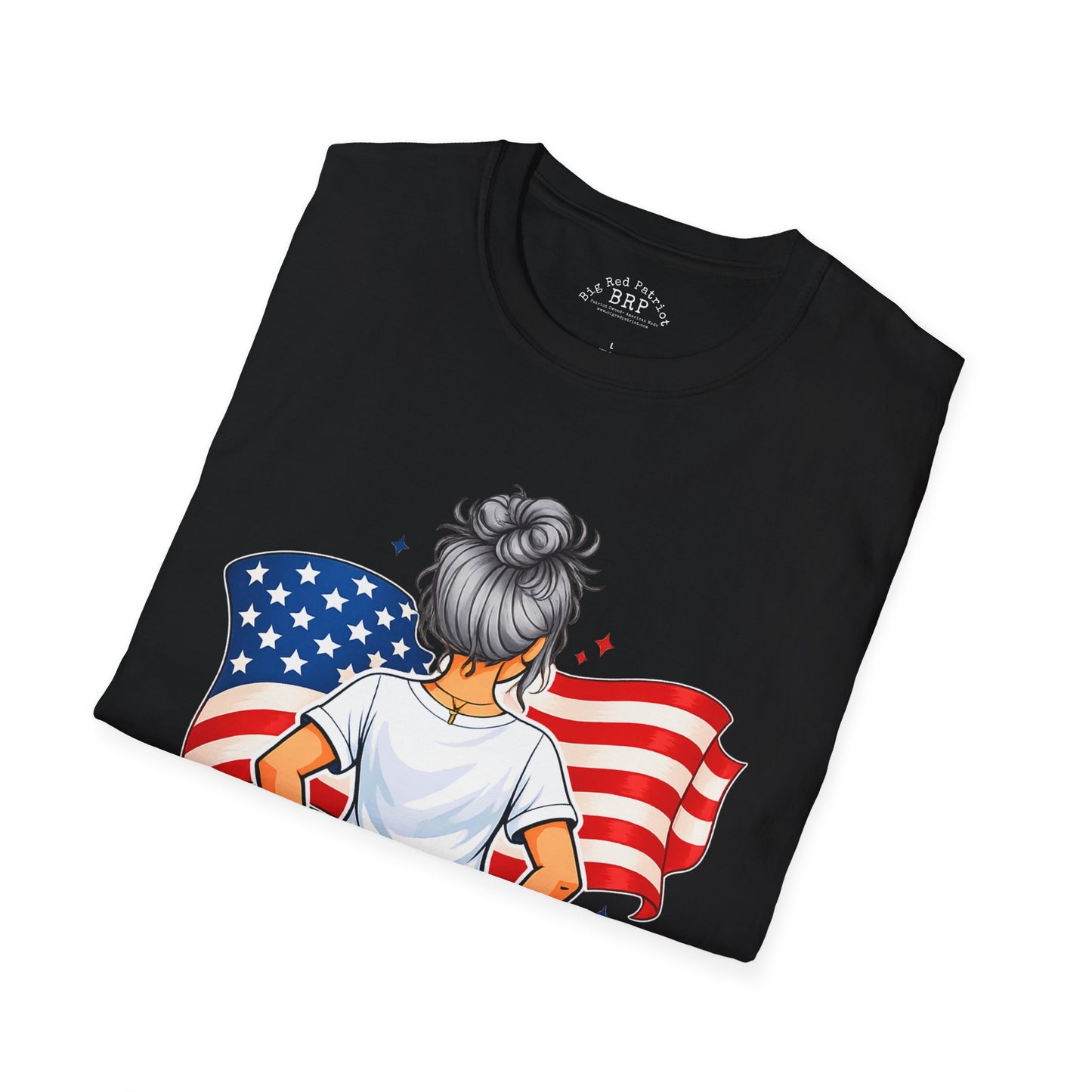 Pretty Girls Love America Softstyle Tee - Silver Hair (Dark Tees)