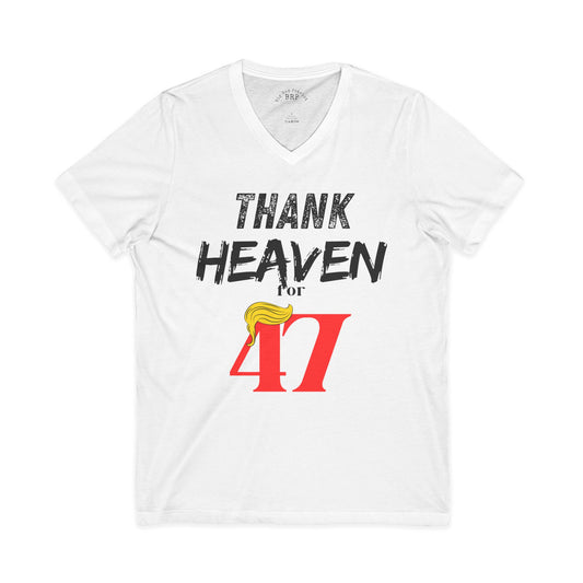 Thank Heaven For 47! Light Color Short Sleeve V-Neck Tee
