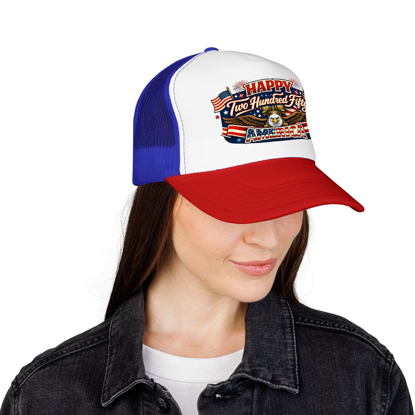 Happy Two Hundred Fifty America! Foam Trucker Hat