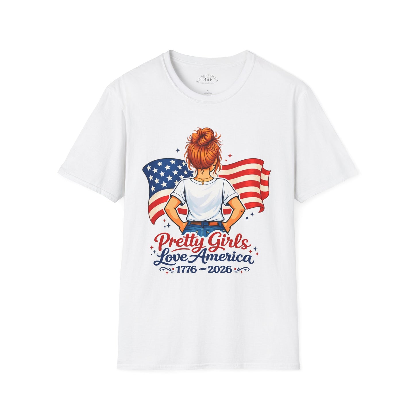 Pretty Girls Love America Softstyle Tee Redhead (Light Tees)