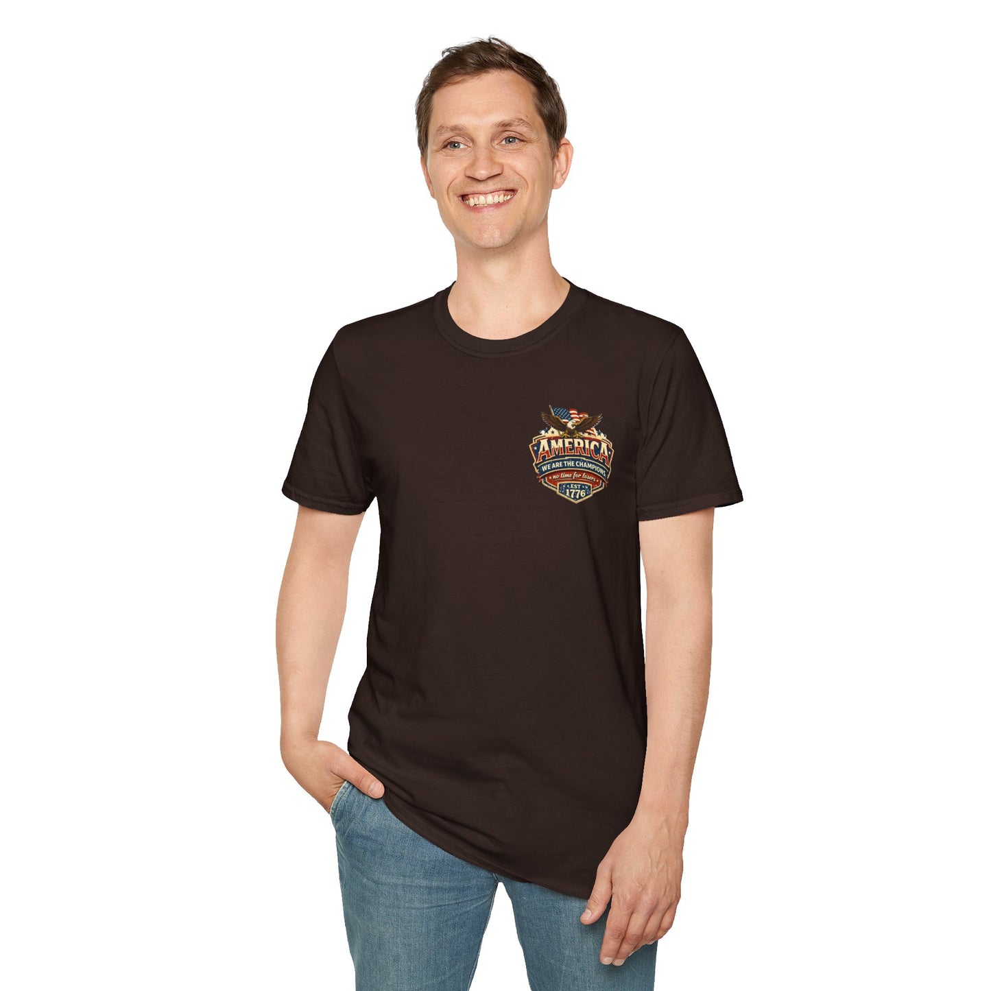 America We Are The Champions, America 250 Line Unisex Tee - Dark