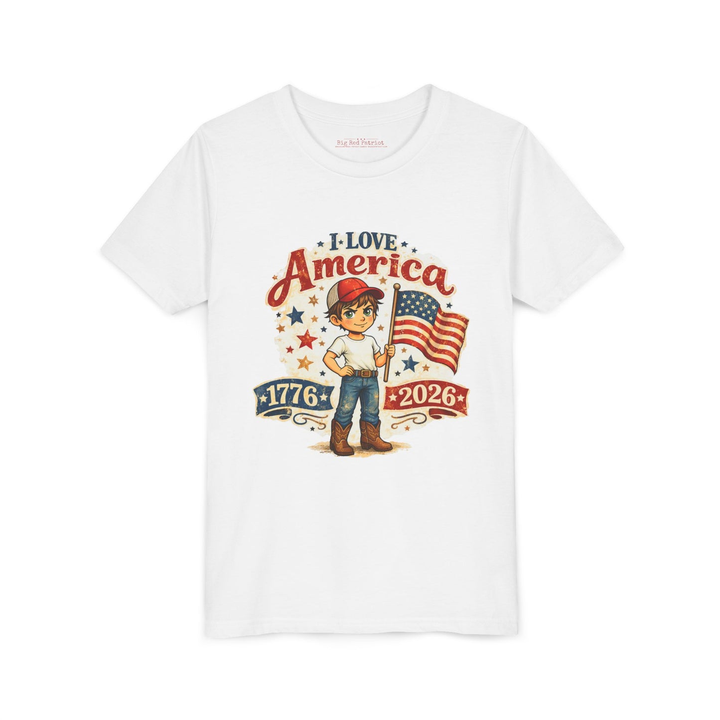 I Love America 1776-2026 - Young American - Brown-Haired Boy