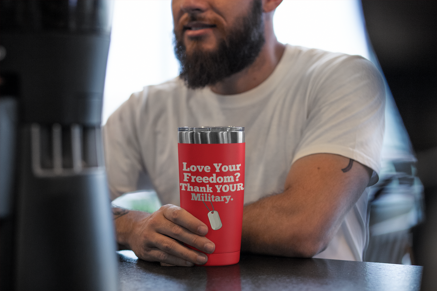 Love Your Freedom? Thank YOUR Military Copper Insulated Tumbler, 20oz,