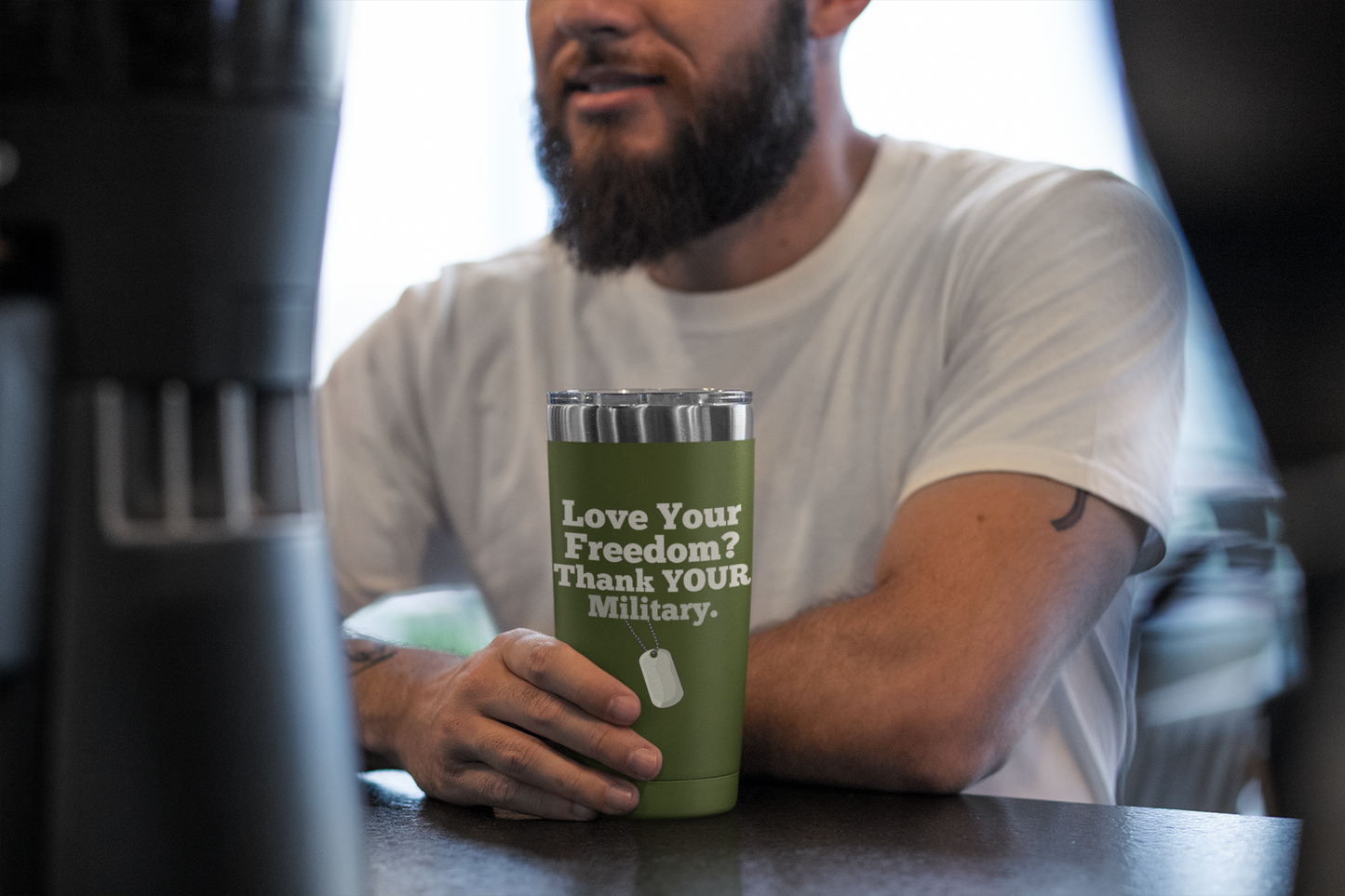 Love Your Freedom? Thank YOUR Military Copper Insulated Tumbler, 20oz,