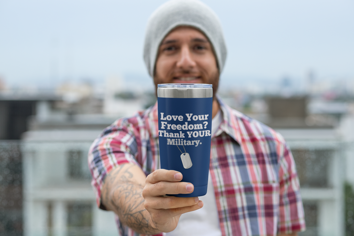 Love Your Freedom? Thank YOUR Military Copper Insulated Tumbler, 20oz,