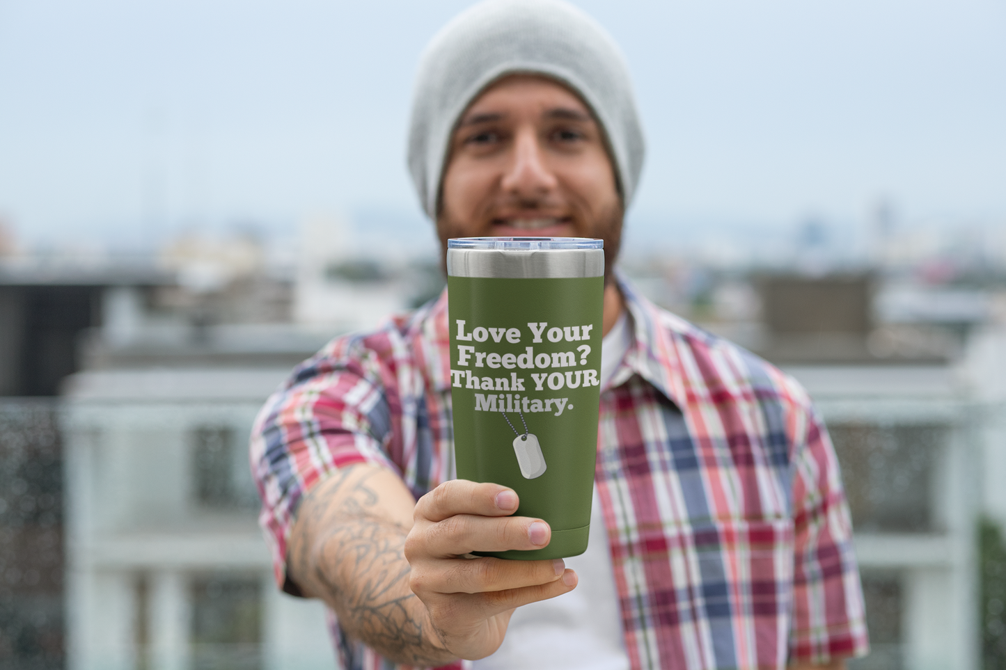 Love Your Freedom? Thank YOUR Military Copper Insulated Tumbler, 20oz,