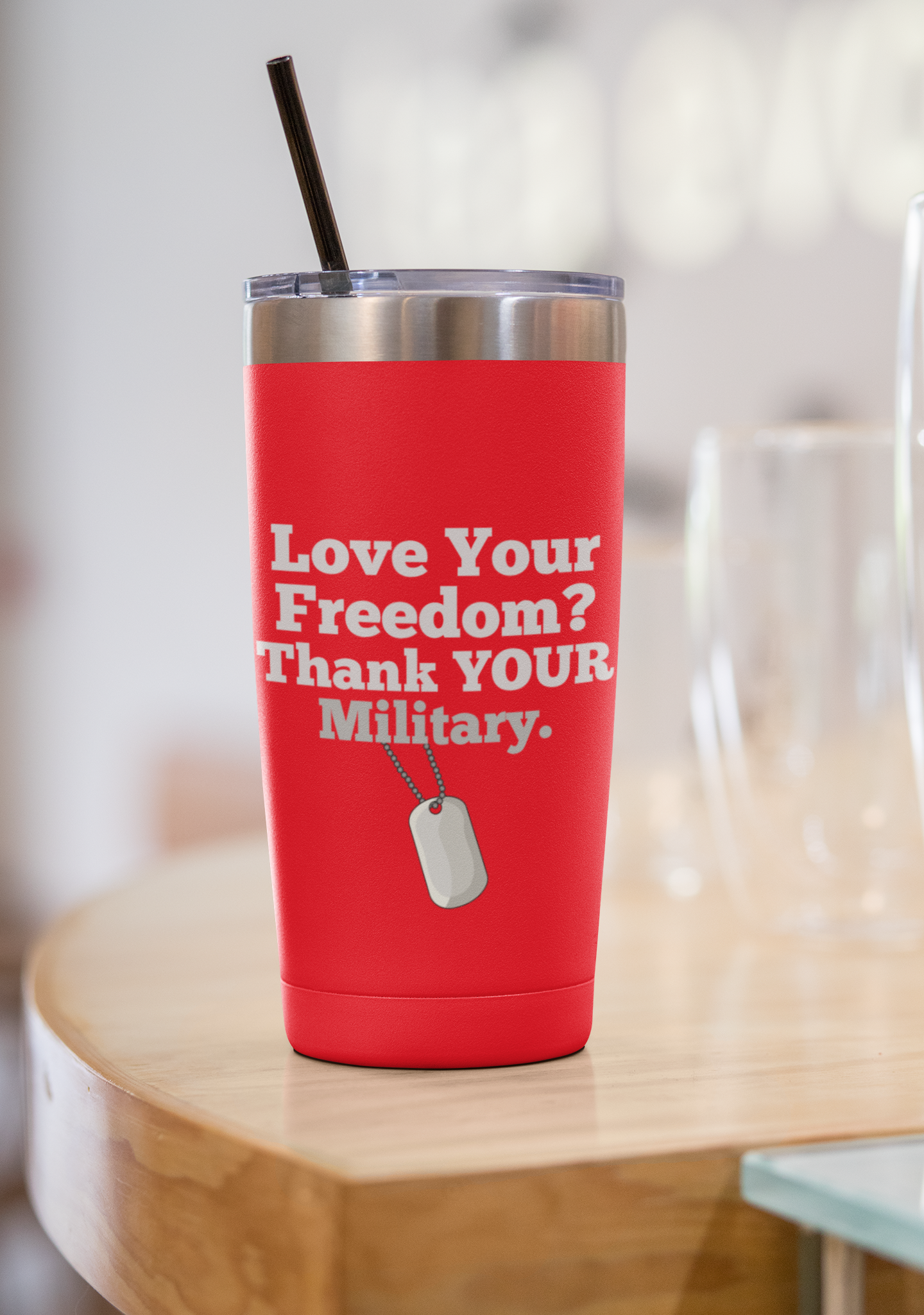 Love Your Freedom? Thank YOUR Military Copper Insulated Tumbler, 20oz,