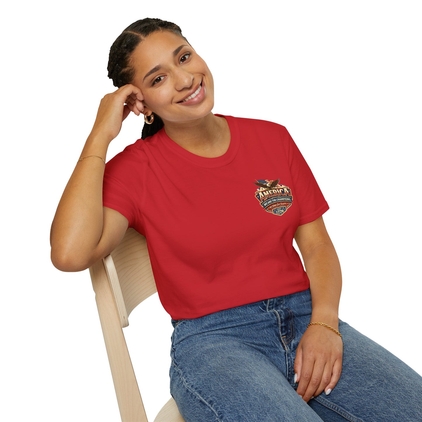 America We Are The Champions, America 250 Line Unisex Tee - Dark