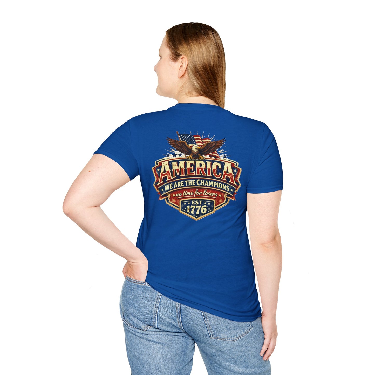 America We Are The Champions, America 250 Line Unisex Tee - Dark