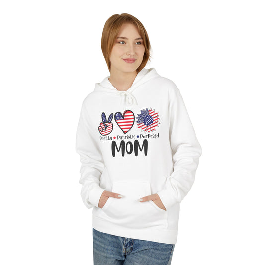 Peace, Love & Flowers, Pretty, Patriotic, Purposed MOM Hoodie