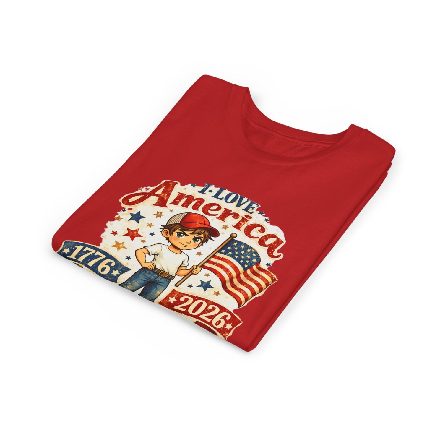 I Love America 1776-2026 - Young American - Brown-Haired Boy