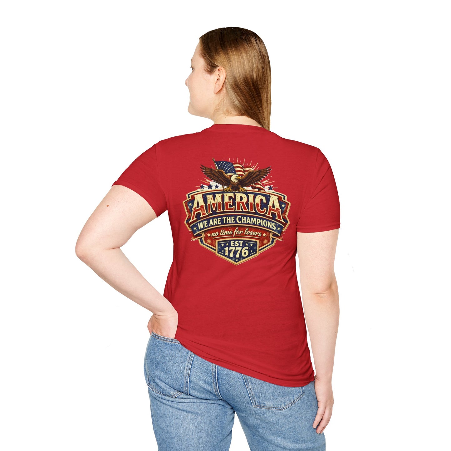 America We Are The Champions, America 250 Line Unisex Tee - Dark
