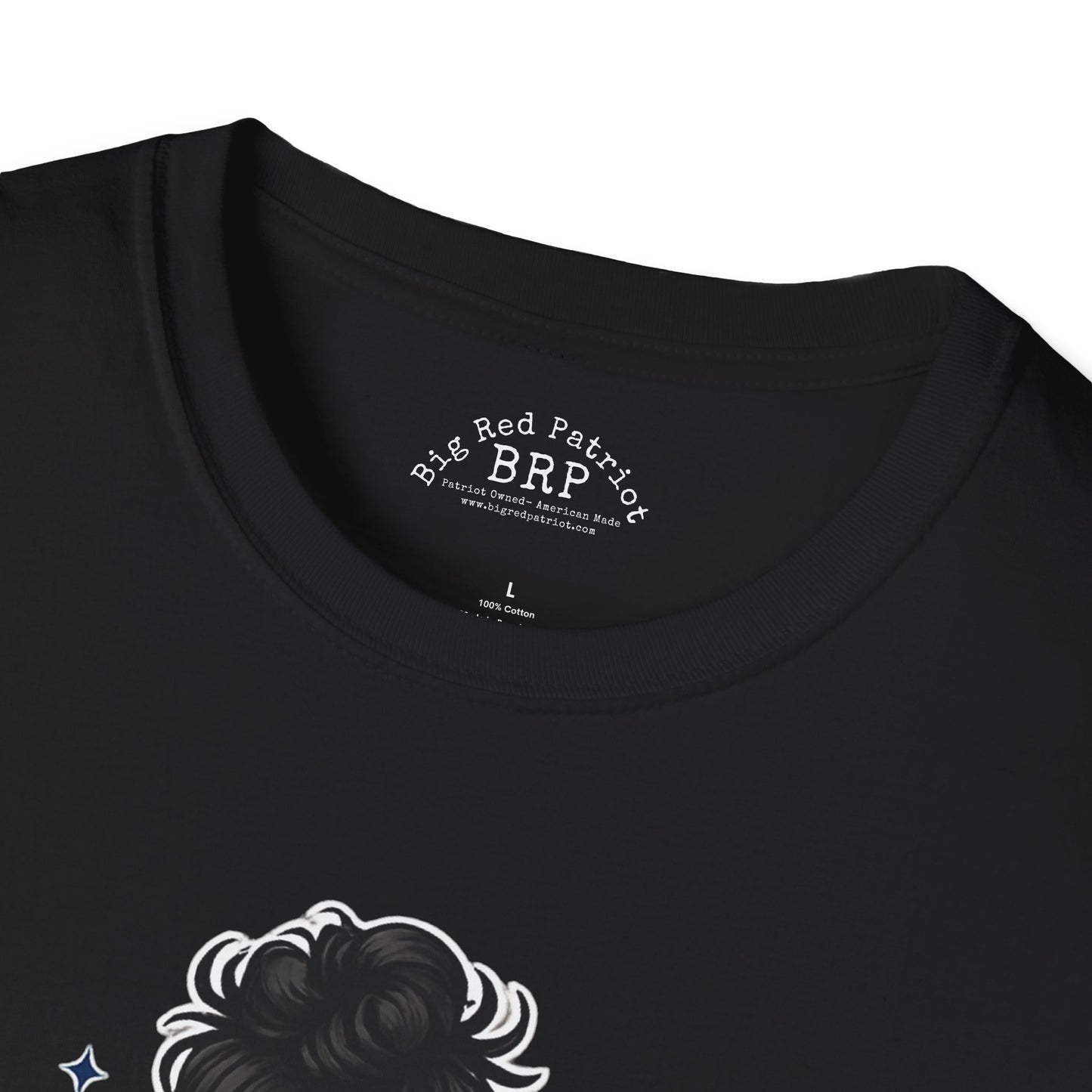 Pretty Girls Love America Softstyle Tee - Deep Black Hair (Dark Tees)