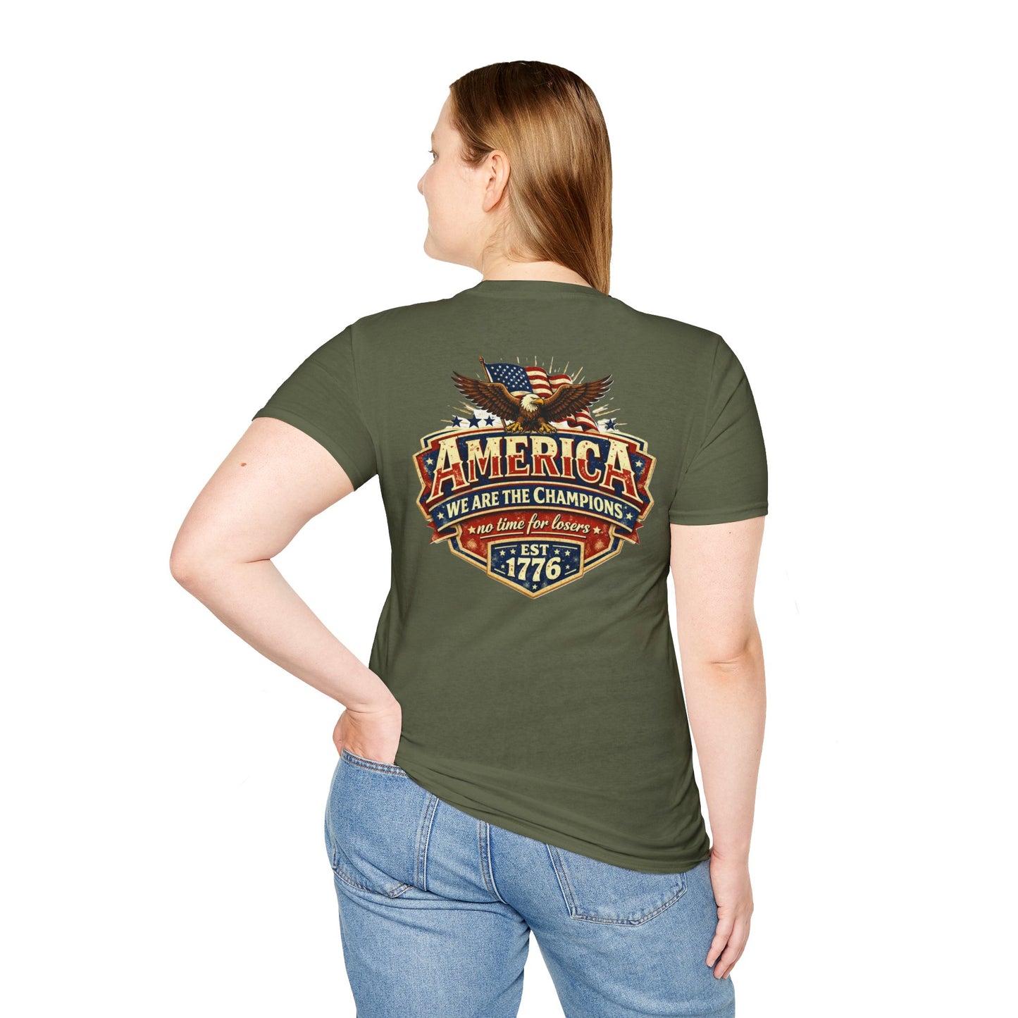 America We Are The Champions, America 250 Line Unisex Tee - Dark