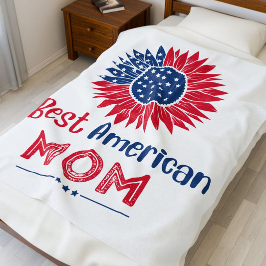 Best American MOM Velveteen Cozy Plush Blanket