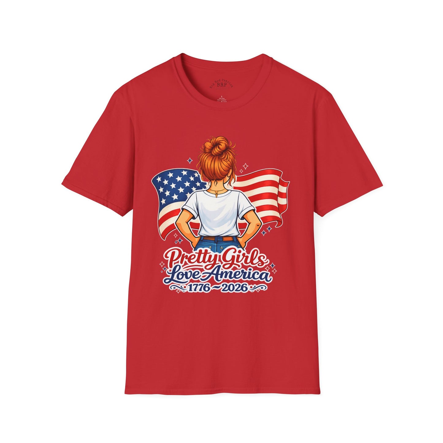 Pretty Girls Love America Softstyle Tee Redhead (Light Tees)