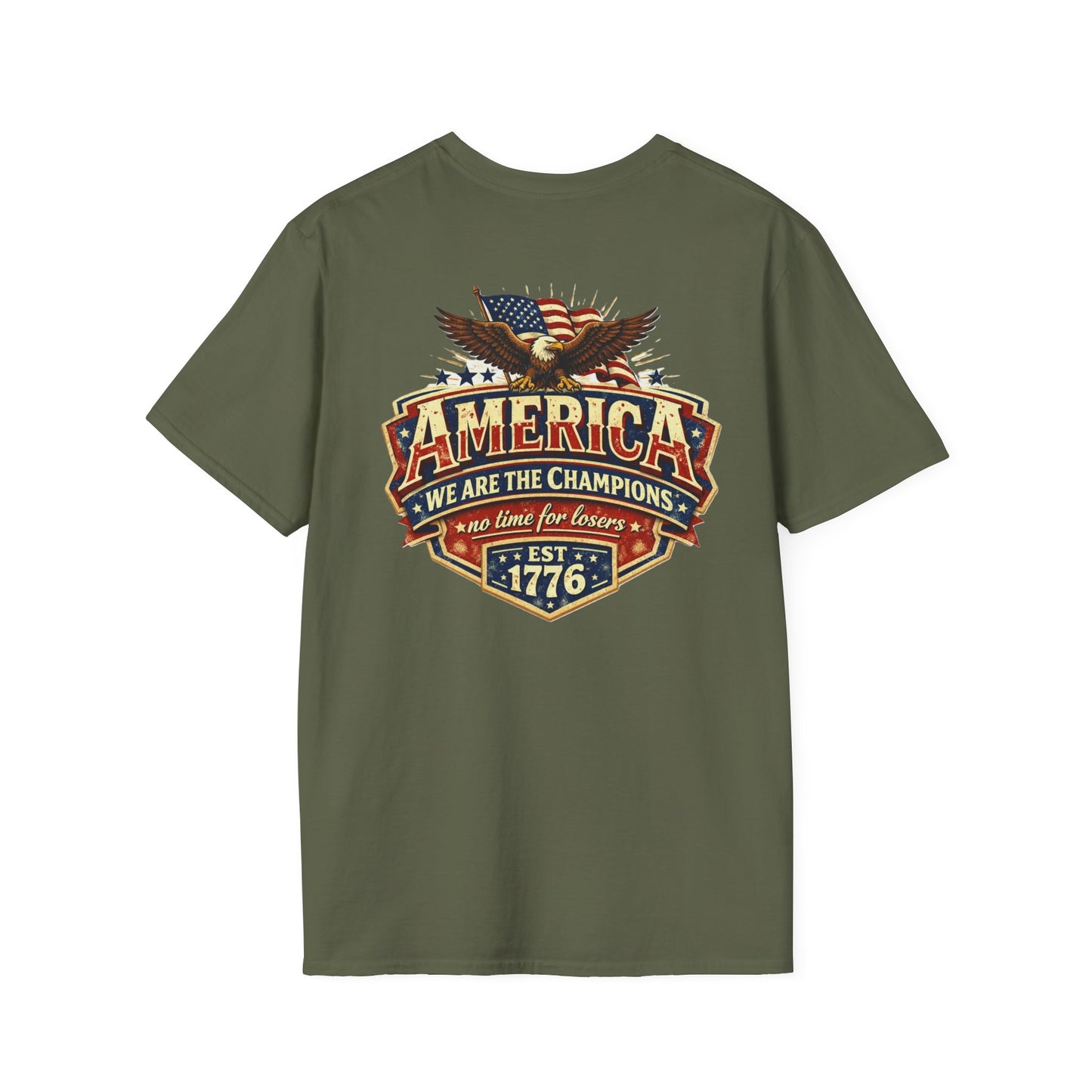 America We Are The Champions, America 250 Line Unisex Tee - Dark