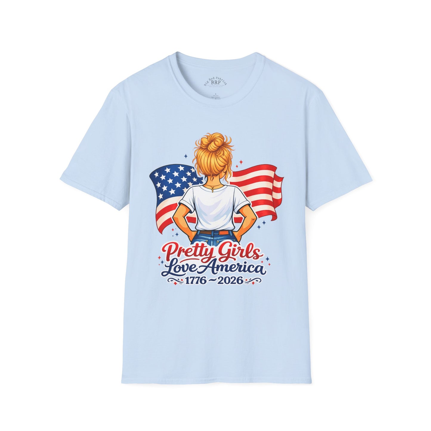 Pretty Girls Love America Softstyle Tee - Golden Blonde (Light Tees)