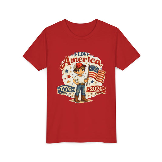 I Love America 1776-2026 - Young American - Brown-Haired Boy