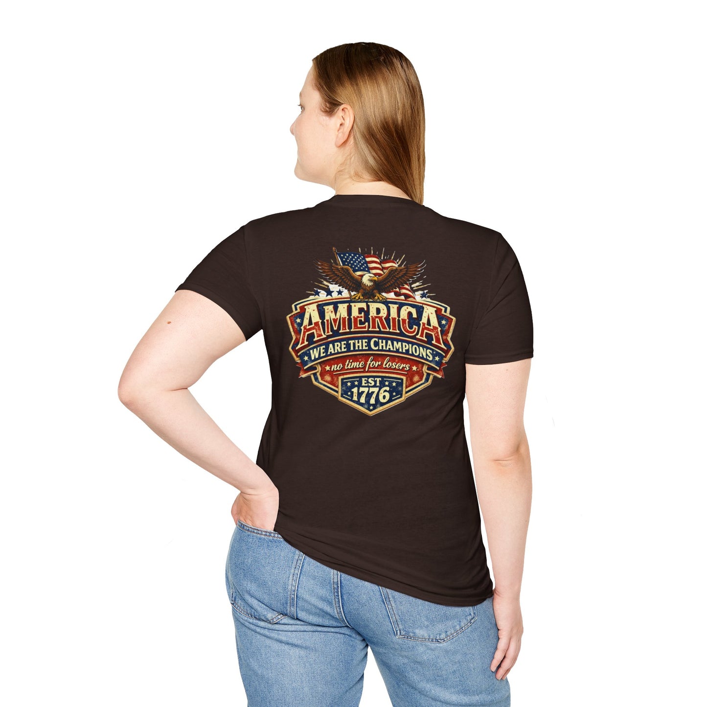 America We Are The Champions, America 250 Line Unisex Tee - Dark